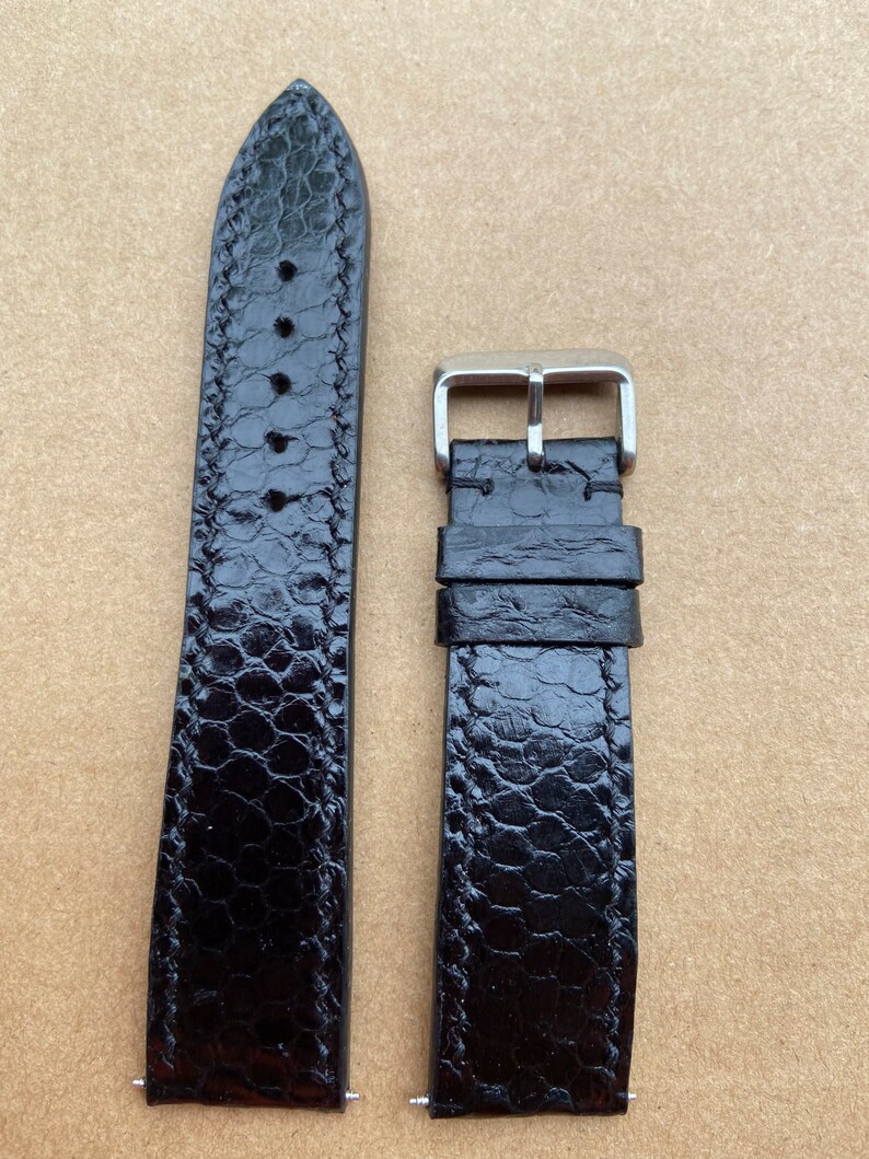 Handmade Genuine Black Snake Watch Strap Band Leather Watch Etsy