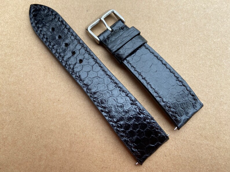 Handmade Genuine Black Snake Watch Strap Band Leather Watch Etsy