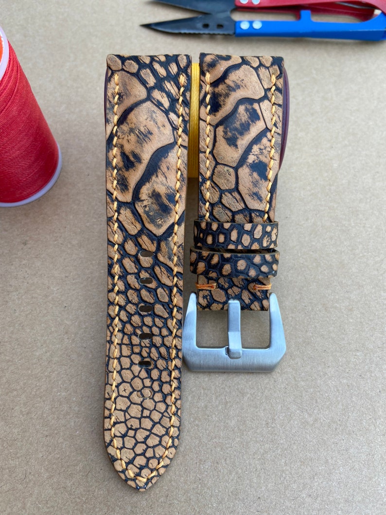 Handmade Genuine Brown Leg Ostrich Watch Strap Band Leather Etsy