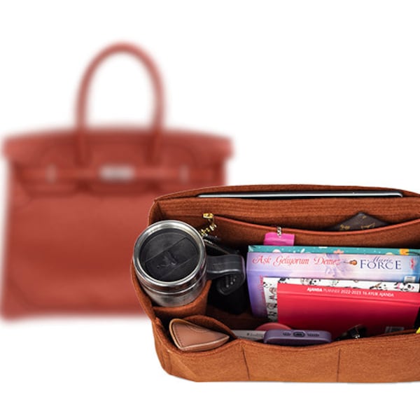 Birkin Singular Style Felt Bag Organizer, Bag Organizer Compatible with Birkin 25, 30, 35, and 40 Bags, Birkin Insert, Birkin Liner