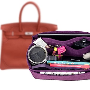 Birkin Laptopfach Style Filztasche Organizer, Taschenorganizer Kompatibel mit Birkin 30, 35 und 40 Taschen, Birkin Insert, Birkin Liner