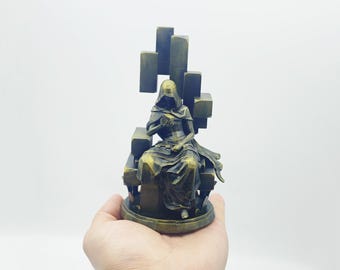 Duża ozdoba na biurko Zhongli, posąg Boga Skał, duża figurka Genshin, ozdoba inspirowana Zhongli, 15 cm/5,9 cala