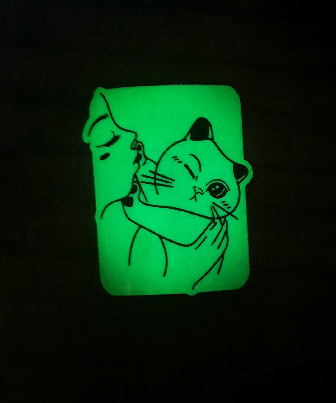 Glow in the Dark Cat Sticker, Cute Kitty Vinyl Sticker, Funny Get off