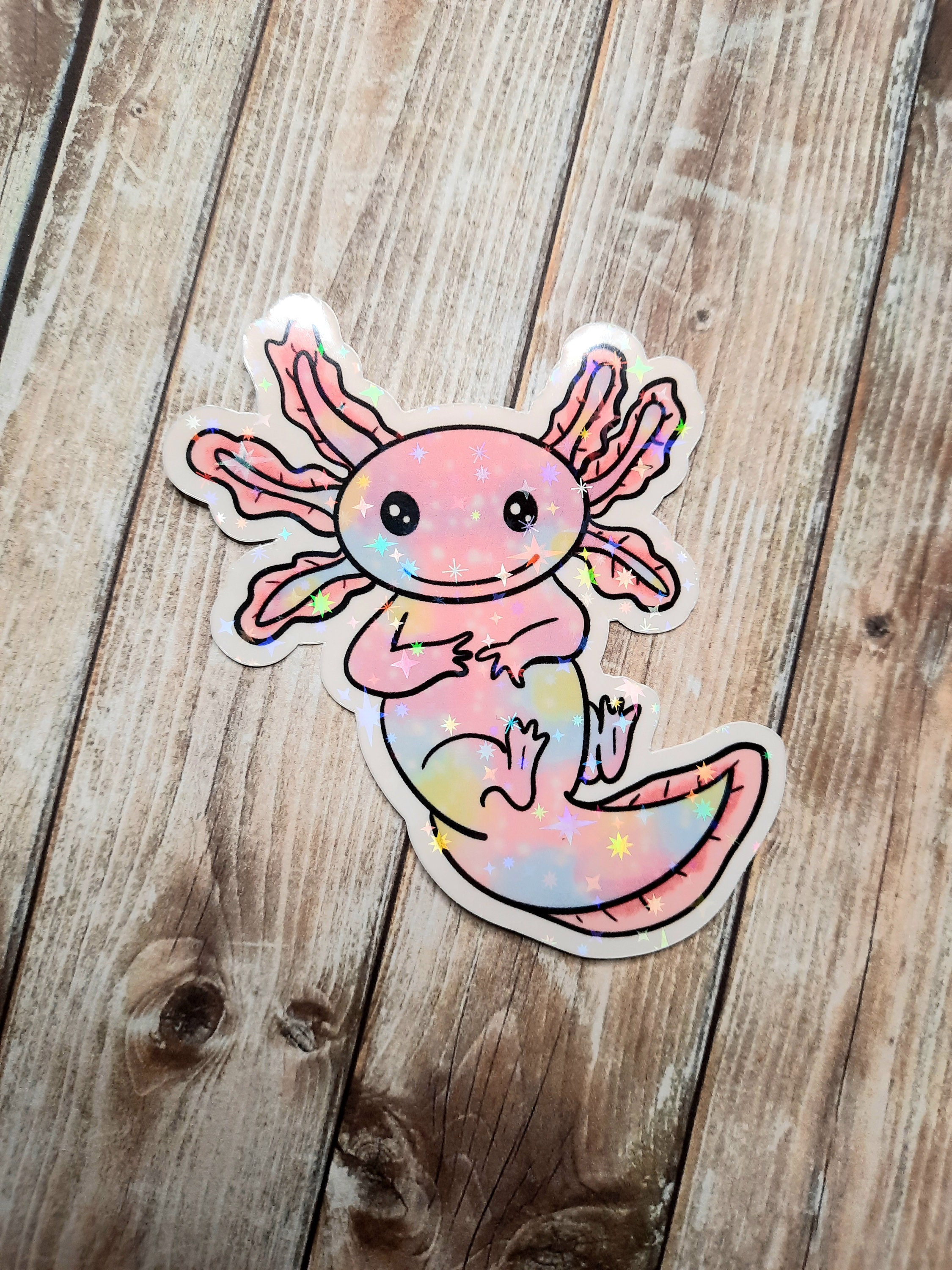 Pastel Axolotl Sticker,hand Drawn Adorable Axolotl Sticker for Water ...