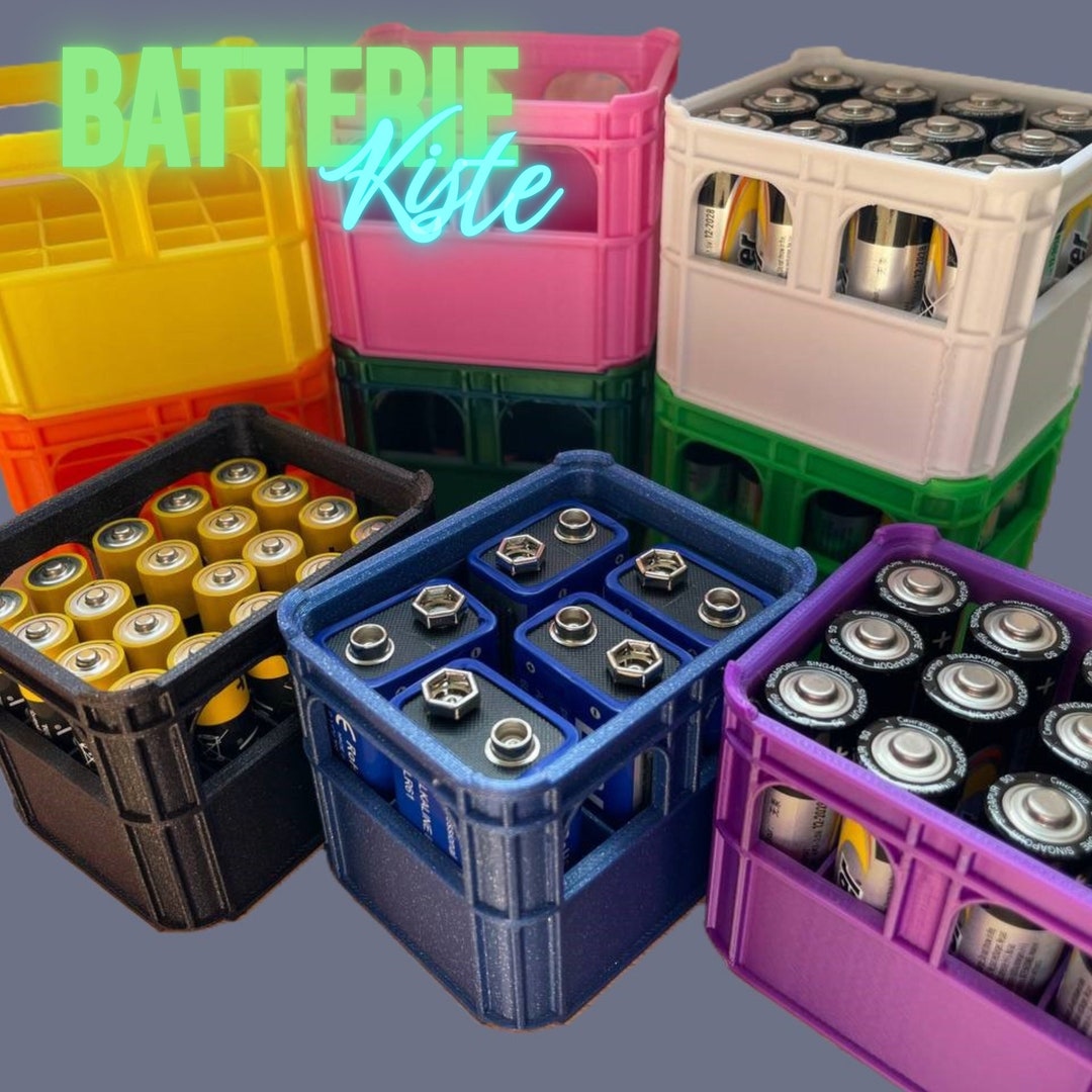 Beer Crate for Batteries and Rechargeable Batteries Stackable Battery ...
