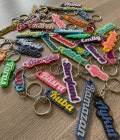 Personalized keychain - 2 colors - desired text name tag product logo