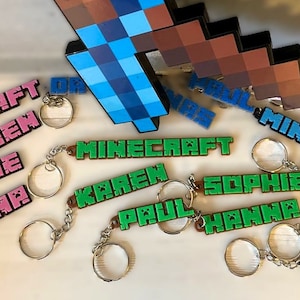 Llavero personalizado de Pixel Gaming - 2 colores - Texto personalizado - Etiqueta con nombre