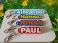 Personalized keychain | 2 colors | Keyring and carabiner | Custom text | Gift product logo