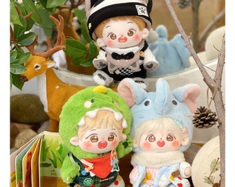 Tres estilos de ropa de muñeca de peluche, traje de elefante para muñeca de peluche, linda ropa de muñeca de peluche, regalo para amantes de Kpop