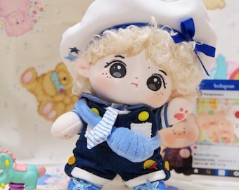 Blue Sea Suit for 15cm/20cm Plush Dolls, Adorable Plush Dolls Clothing, Plush Dolls Outfits