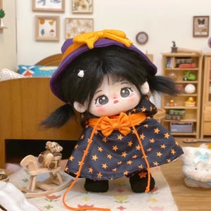 Stern gemusterte Plüsch Puppenkleidung, 20cm Puppenkleidung, Halloween Puppenkleidung, Geschenk für Puppenliebhaber