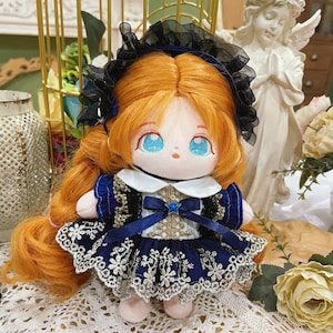 Jewelry Blue Princess Dress for 15cm/20cm/40cm Plush Dolls, Plush Doll&#39;s Dress, Elegant Dress for Plush Doll