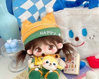 Traje naranja verde para muñeca de peluche de 15 cm/20 cm, ropa de muñeca de nuevo estilo, regalo de Navidad