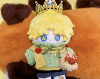 Schattige kleine prins-pak voor pop van 10 cm/15 cm/20 cm/40 cm, schattig pak voor pluche pop, cadeau voor Kpop-liefhebber, pluche poppenkleding, sprookjesstijl