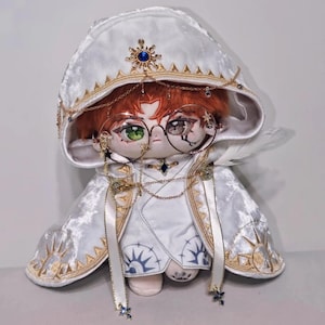 3 Colors Temple priest Suit for 20cm Plush Doll, 10cm Plush Doll clothes, Handmade Plush Doll Clothing, Cute Doll Clothes