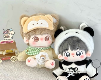 Cute Shiba Patterned Suit, Panda Patterned Suit for 10cm/15cm/20cm Plush Dolls, Plush Dolls Clothing, Birthday Gift