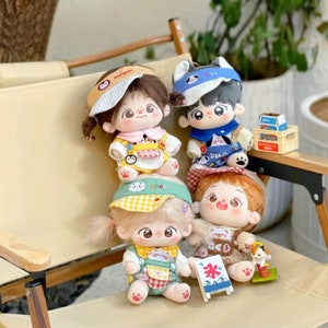 Plaid Suit for 10/15/20cm Plush Doll, Animal Series Plush Doll Clothing, Gift for Doll Lover