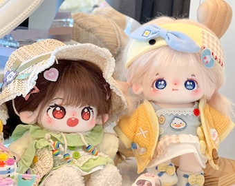 Yellow Duck Suit, Green Sheep Suit for 15cm/20cm Plush Doll, Plush Doll Clothing, Gift for Kpop Lover
