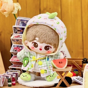 Dinosaur Patterned Suit for 15cm/20cm Plush Dolls, Plush Dolls Clothing, Cute Dolls Clothes