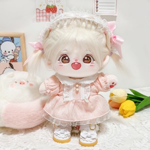 Pink Princess Dress with Bowknot for 20cm Plush Doll, Cute Plush Doll&#39;s Clothing, Gift for Your Love, Clothes for Plush Doll