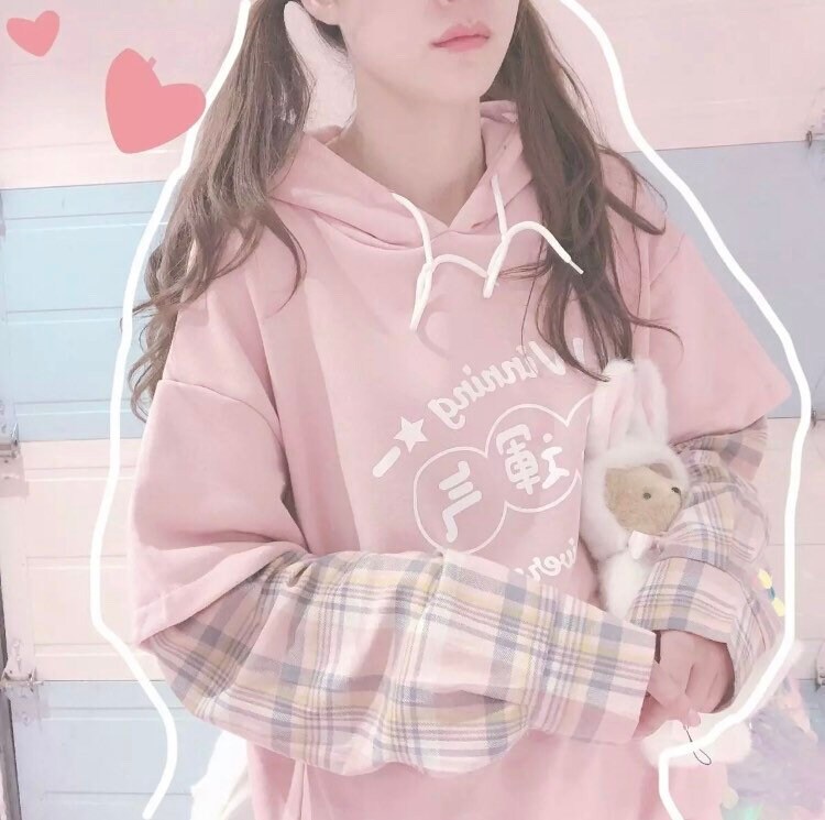 Pink Plaid Hoodie Etsy