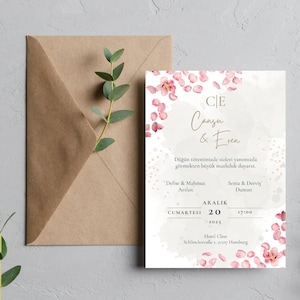 Dügün Davetiye Hochzeitseinladunskarten inkl. Umschlag Kuvert, Kina Davetiyesi, Davetiyeler, Kina Gecesi, Hochzeit, Einladungskarten
