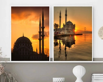 2 x istanbul Poster Set, Türkei Poster, Wall Art, Wohnzimmer, Dekorationen, Wanddeko, Geschenkidee