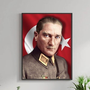 Türkiye Mustafa Kemal Ataturk Poster Digitaal of Print, Familieposter, Turks, Türkce, Gepersonaliseerde posters