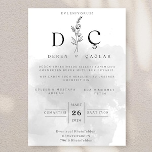 Biglietti d'invito di nozze con buste, biglietti di nozze, biglietti d'invito per matrimonio, matrimonio, Dügün Davetiye