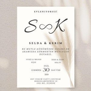 Hochzeitseinladungskarten inkl. Umschlag Kuvert, Wedding Cards Einladungskarten für die Trauung, Hochzeit, Dügün Davetiye