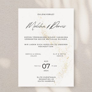Hochzeitseinladungskarten inkl. Umschlag Kuvert, Wedding Cards Einladungskarten für die Trauung, Hochzeit,  Dügün Davetiye, Kina, Hennaabend