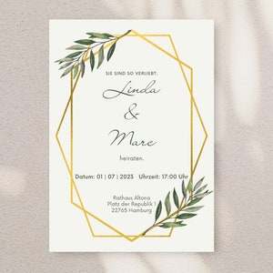 Hochzeitseinladungskarten inkl. Umschlag Kuvert, Wedding Cards Einladungskarten für die Trauung, Hochzeit, Junggesellenabschied, Dügün