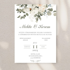 Dügün Davetiye Hochzeitseinladunskarten inkl. Umschlag Kuvert, Kina Davetiyesi, Davetiyeler, Kina Gecesi, Hochzeit, Einladungskarten