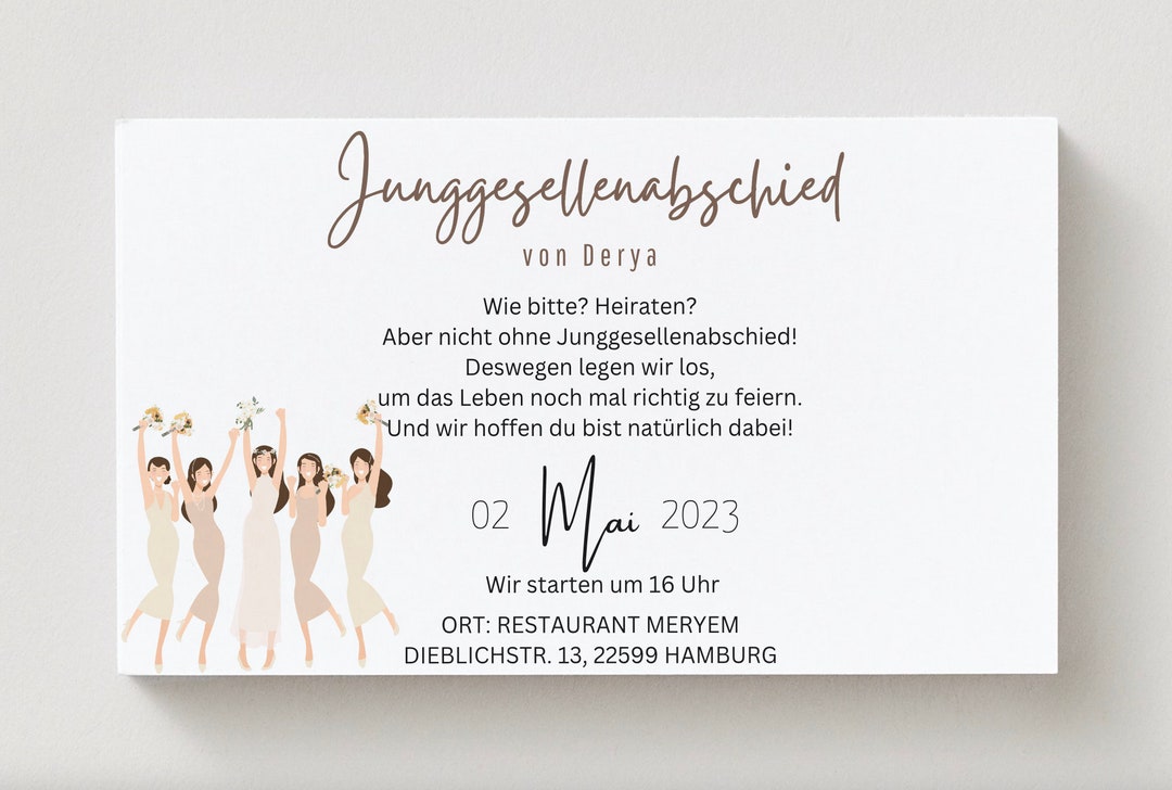 Junggesellenabschied Einladung, Dügün Davetiye, Kina Gecesi, Standesamt, Hediye, Hochzeit