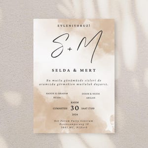Hochzeitseinladungskarten inkl. Umschlag Kuvert, Wedding Cards Einladungskarten für die Trauung, Hochzeit, Dügün Davetiye