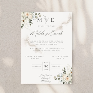 Hochzeitseinladungskarten inkl. Umschlag Kuvert, Wedding Cards Einladungskarten für die Trauung, Hochzeit,  Dügün Davetiye, Kina