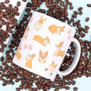 Ceramic mug Corgi cute dog butt dog paws