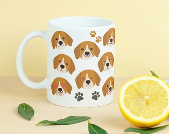 Mug chien beagle en céramique de 325 ml cadeau pour fan de chien