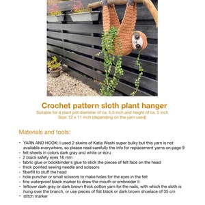 Digital download 1 PDF: English Sloth Planter/Plant Hanger image 2