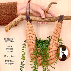 Digital download 1 PDF: English Sloth Planter/Plant Hanger image 1