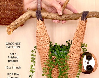 Digital download (1 PDF: English ) - Sloth Planter/Plant Hanger