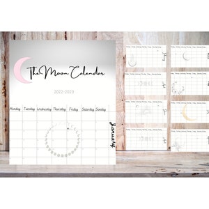 Printable calendar, moon calendar, full moon calendar, digital calendar