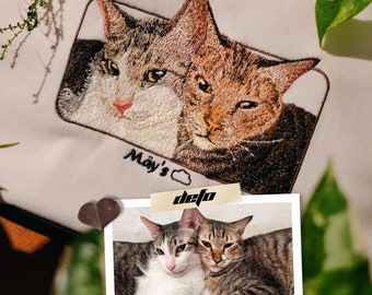 Versión sofisticada - Sudadera con capucha personalizada con bordado de mascota: Sudadera personalizada con retrato de mascota
