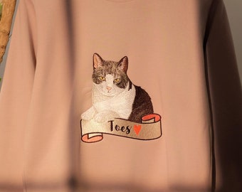 Anspruchsvolle Version - Personalisiertes Haustier Sweatshirt: Personalisiertes Hunde- & Katzenportrait