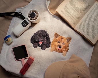 Bolsa de mano para mascotas bordada personalizada