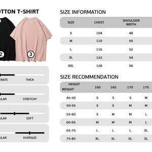Puede incluir: Una tabla de tallas para una camiseta de algod&oacute;n 100% de 280 g. La tabla muestra el pecho, el ancho de los hombros, la longitud y la longitud de la manga para las tallas S, M, L, XL y XXL. La tabla tambi&eacute;n incluye una recomendaci&oacute;n de talla en funci&oacute;n de la altura y el peso.