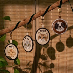 Custom Pet Portrait Keychain – Personalized Dog or Cat Memorial Gift, Holiday Gift for Pet Lovers, for Christmas -  Defo studio.