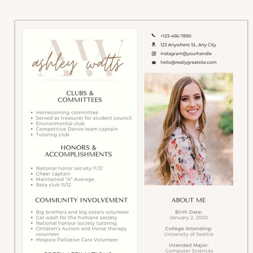 Sorority Resume Template Job Resume Template Editable Etsy Sorority Resume Template Job Resume Template Editable Etsy