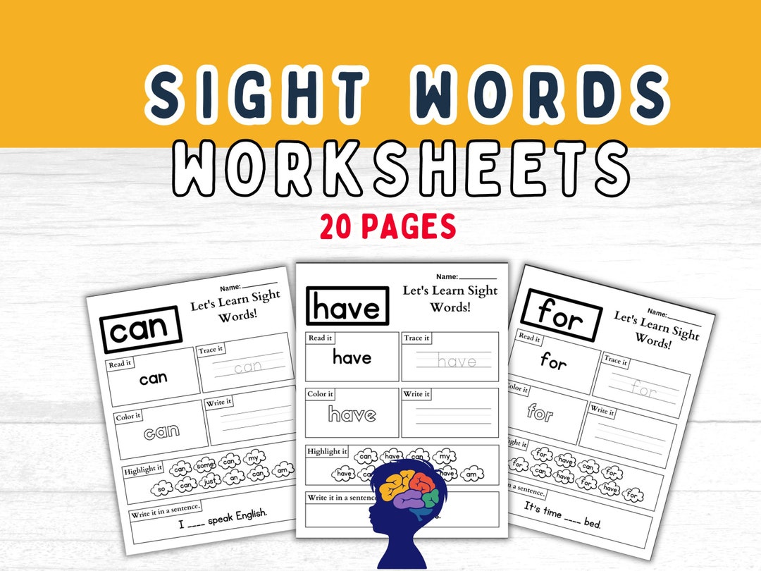 Sight Words Printable Worksheet Fry's Sight Words Tracing Worksheet Early Reading Kindergarten ...