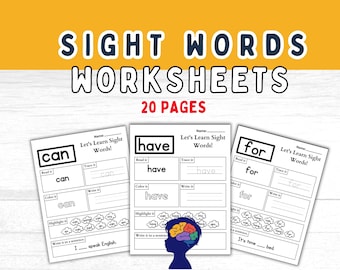 Sight Words Printable Worksheet Fry's Sight words Tracing worksheet Early Reading Kindergarten First Grade Worksheet Homeschool